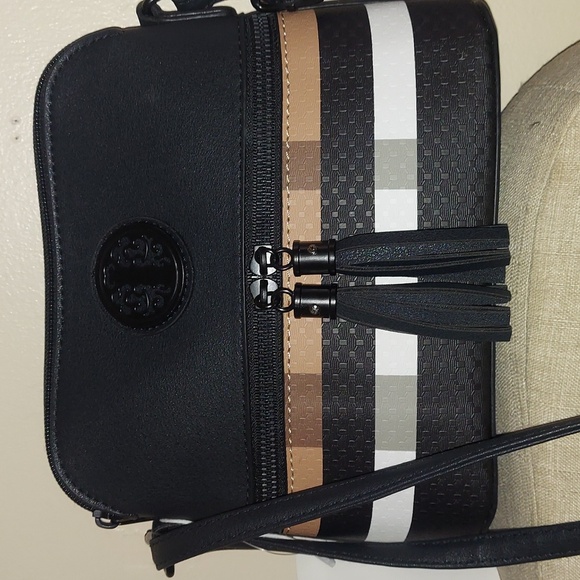 Le Bag Los Angeles Dome Crossbody Plaid Shoulder Vegan Bag Nwt - Picture 4 of 15